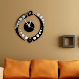 Zidni sat krug crni 2