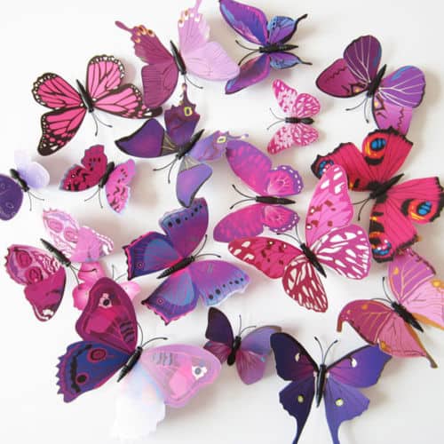 3D leptiri ljubičasti šareni