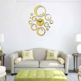 Zidni sat  krugovi 3 zlatni