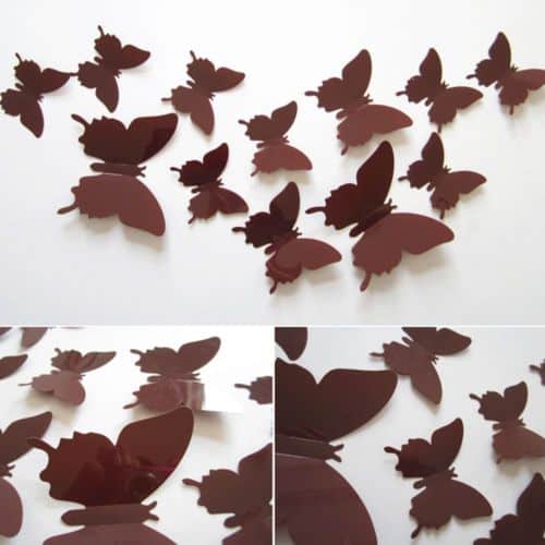 3D leptiri smeđi jednobojni