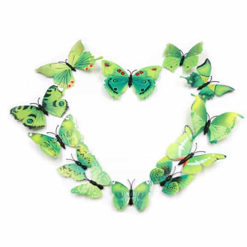 3D leptiri zeleni šareni