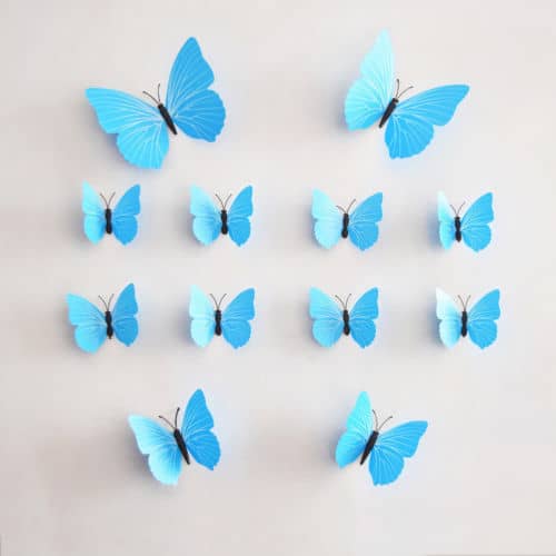 3D leptiri plavi prugasti