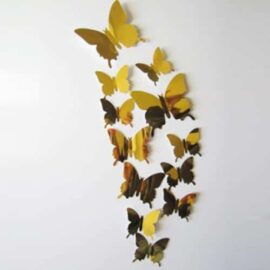 3D leptiri zlatni – efekt ogledala