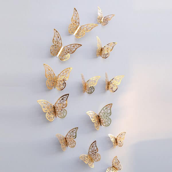 3D leptiri zlatni