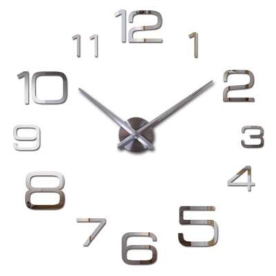 3D zidni sat 4 srebrni 65-100cm