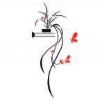 luma shop naljepnica 3d akril cvijet za policu crveni