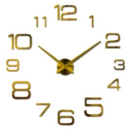 3D zidni sat 4 zlatni 50-70cm