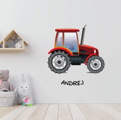 Traktor zidna naljepnica sa imenom djeteta Luma shop